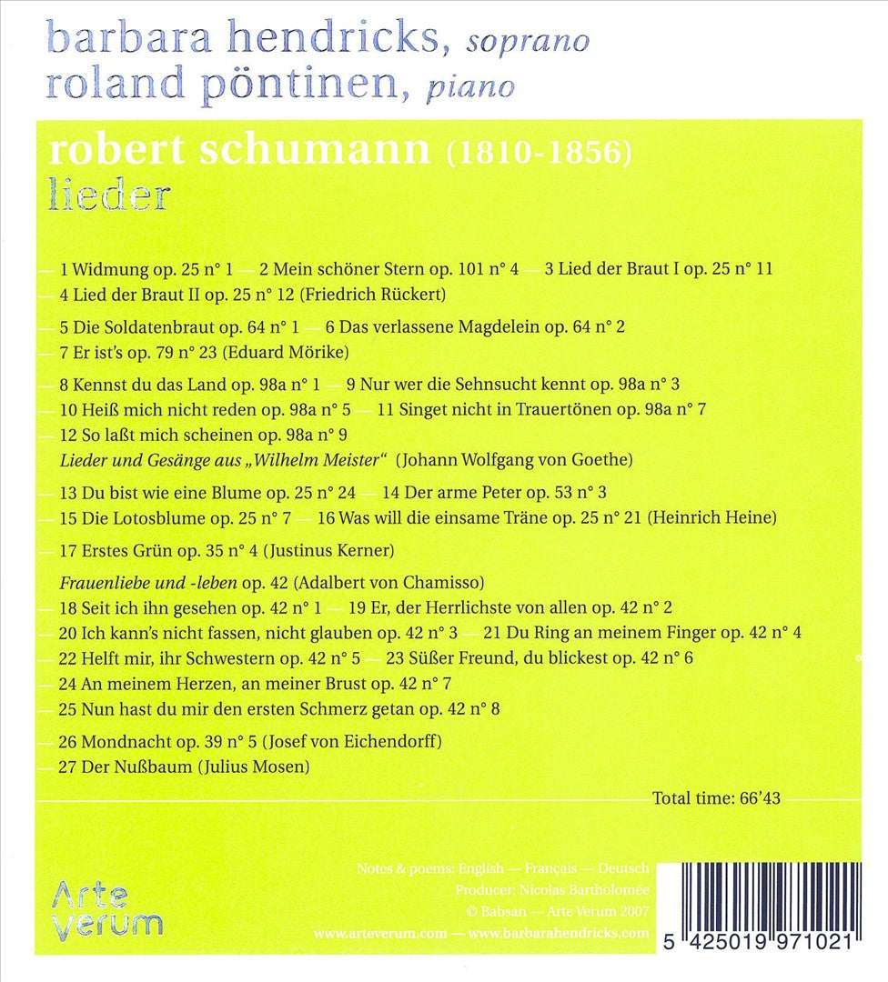Schumann: Lieder cover art