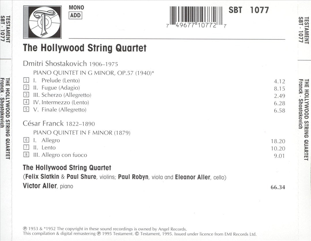 Hollywood String Quartet cover art
