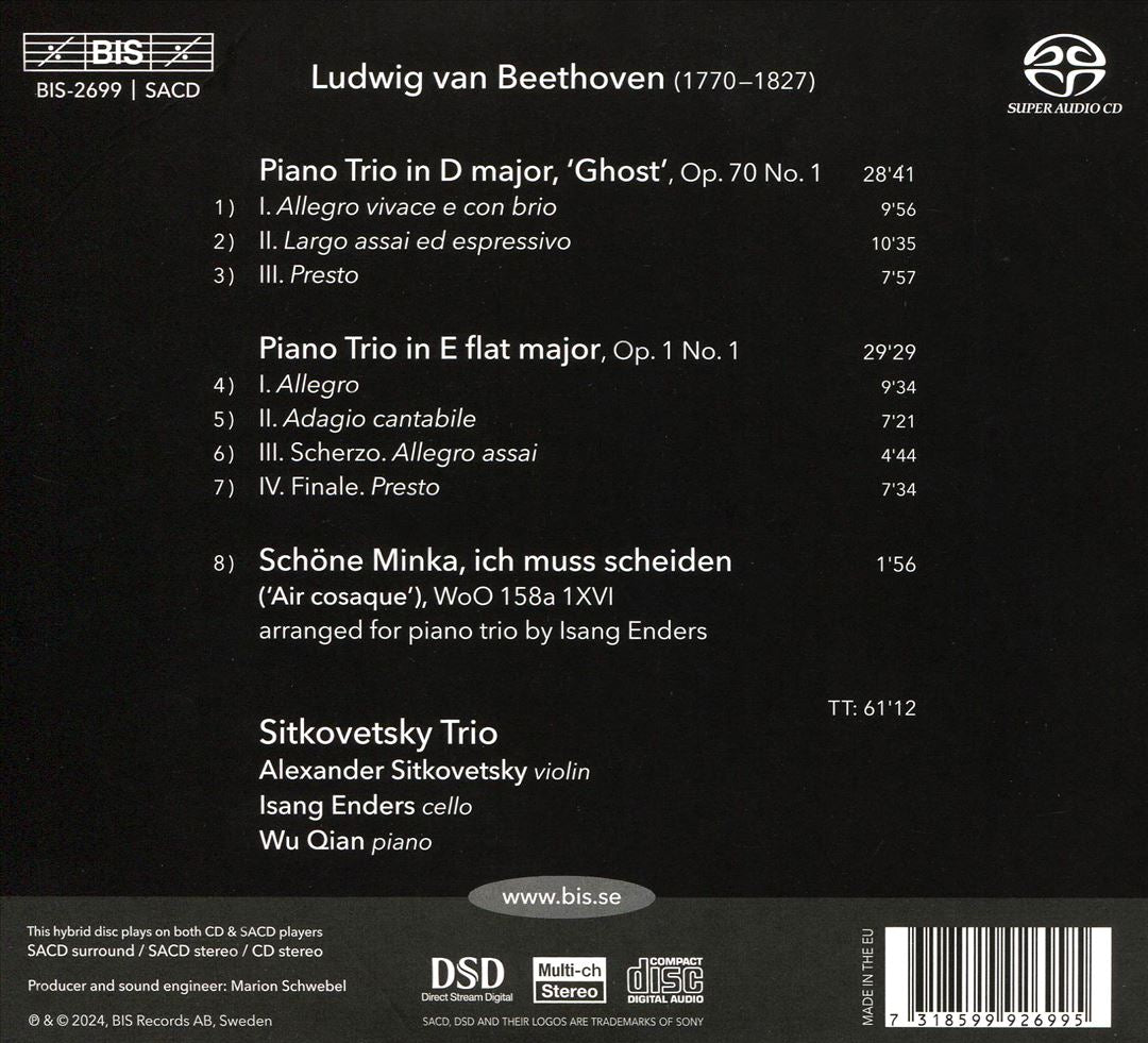 Beethoven: Piano Trios, Vol. 3 - Op. 1/1 & 70/1 'Ghost' cover art