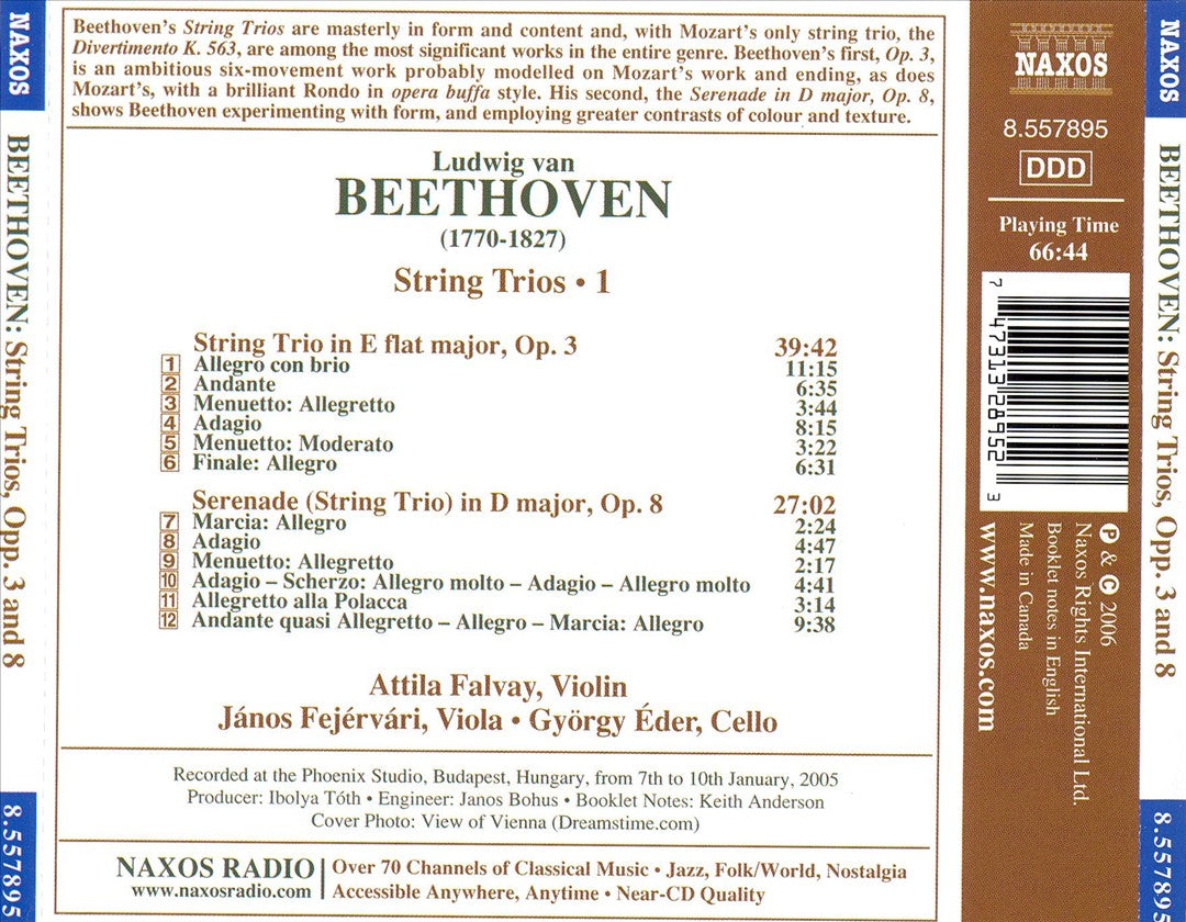 Beethoven: String Trio, Op. 3; Serenade, Op. 8 cover art