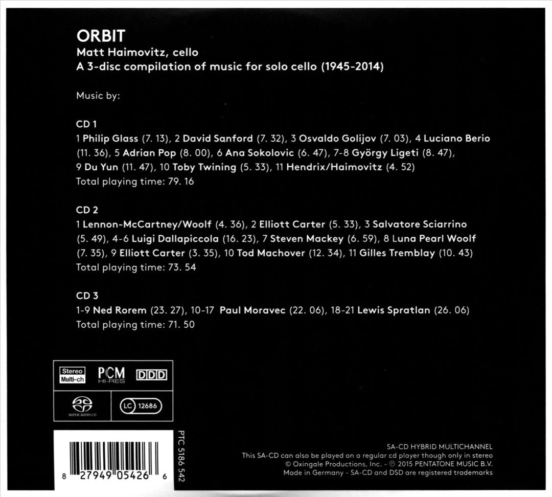 Orbit: Music for Solo Cello (1945-2014) cover art