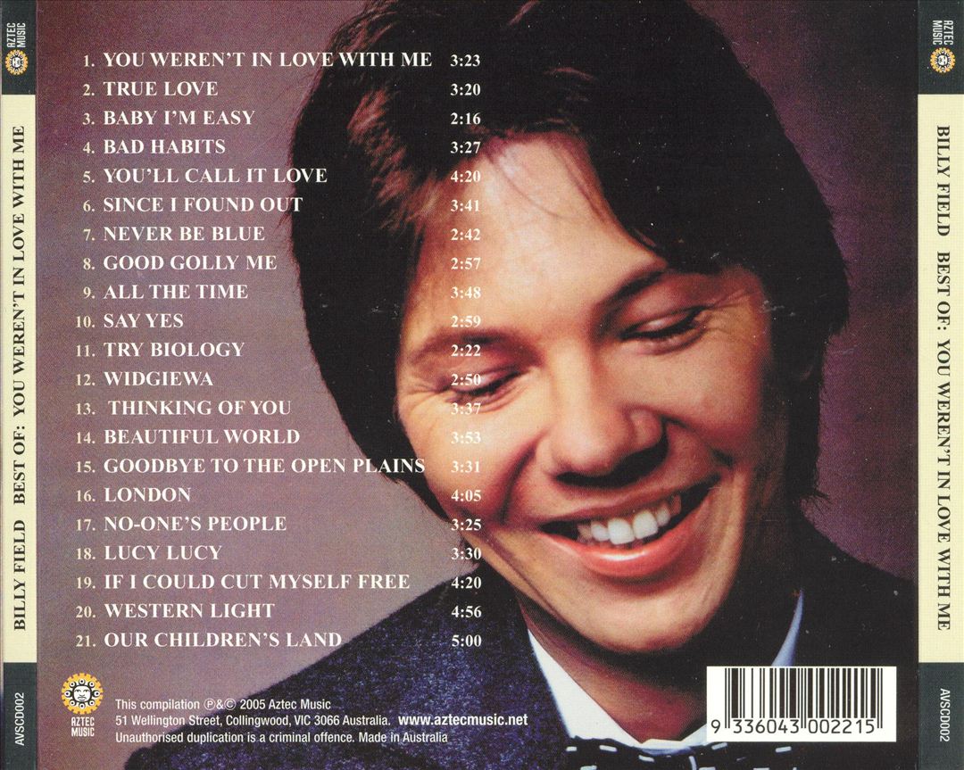 Best of Billy Field : You Weren't in Love with Me cover art