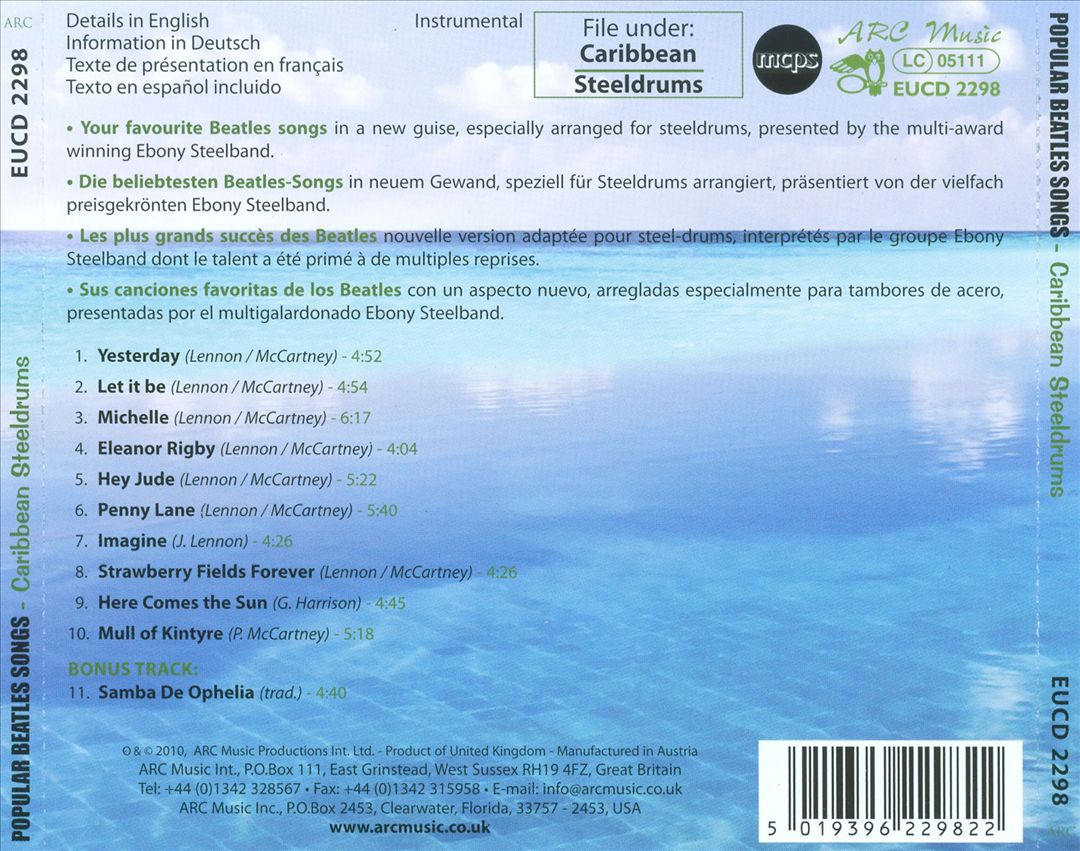 Caribbean Steeldrums: Popular Beatles Songs cover art