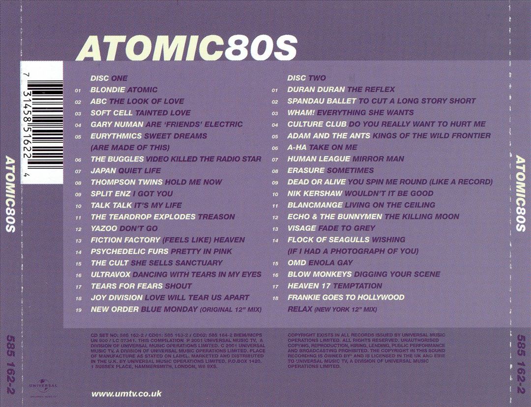 Atomic 80's: The Definitive Eighties Album cover art
