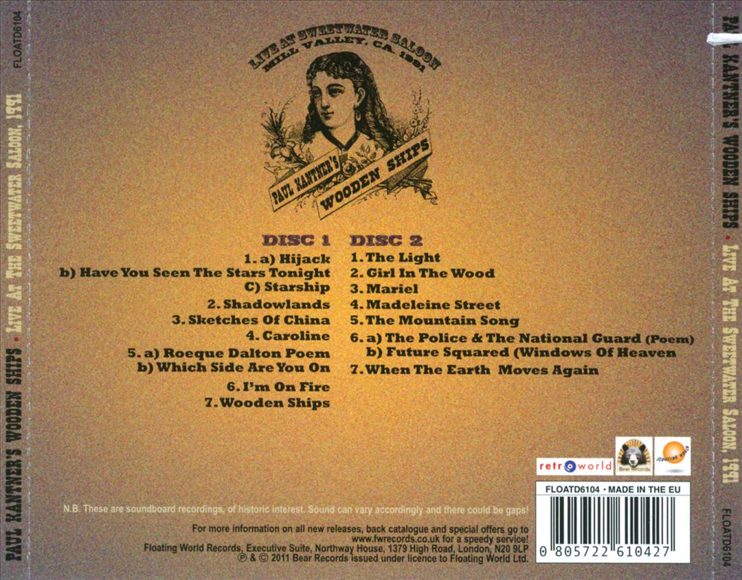 Live At the Sweetwater Saloon, 1991 cover art