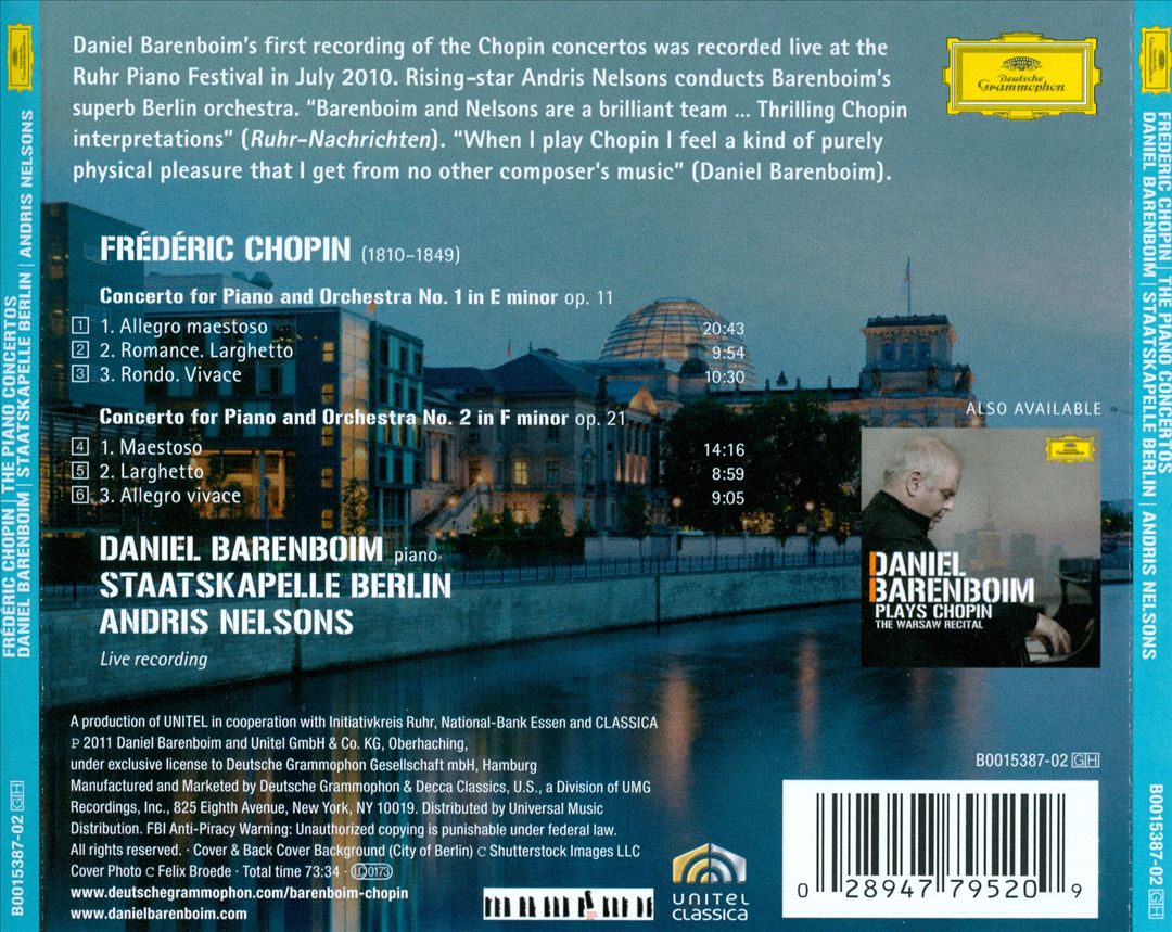 Daniel Barenboim: The Chopin Concertos cover art