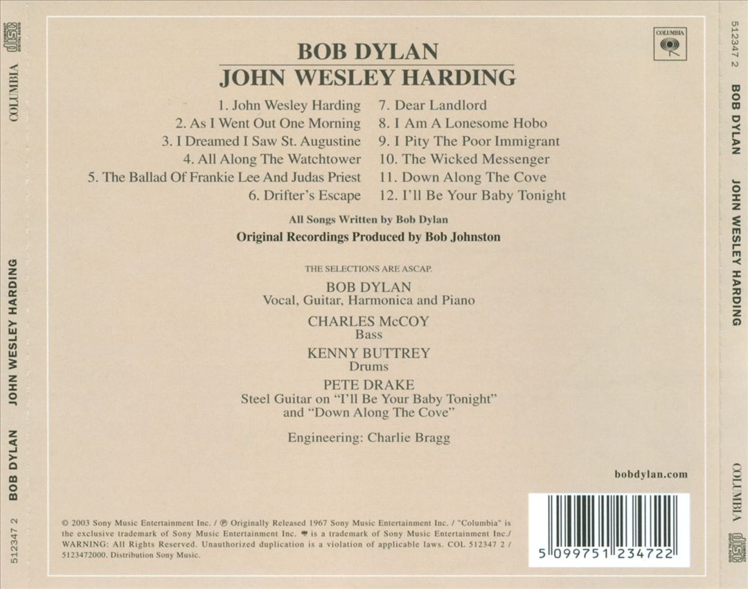 John Wesley Harding cover art