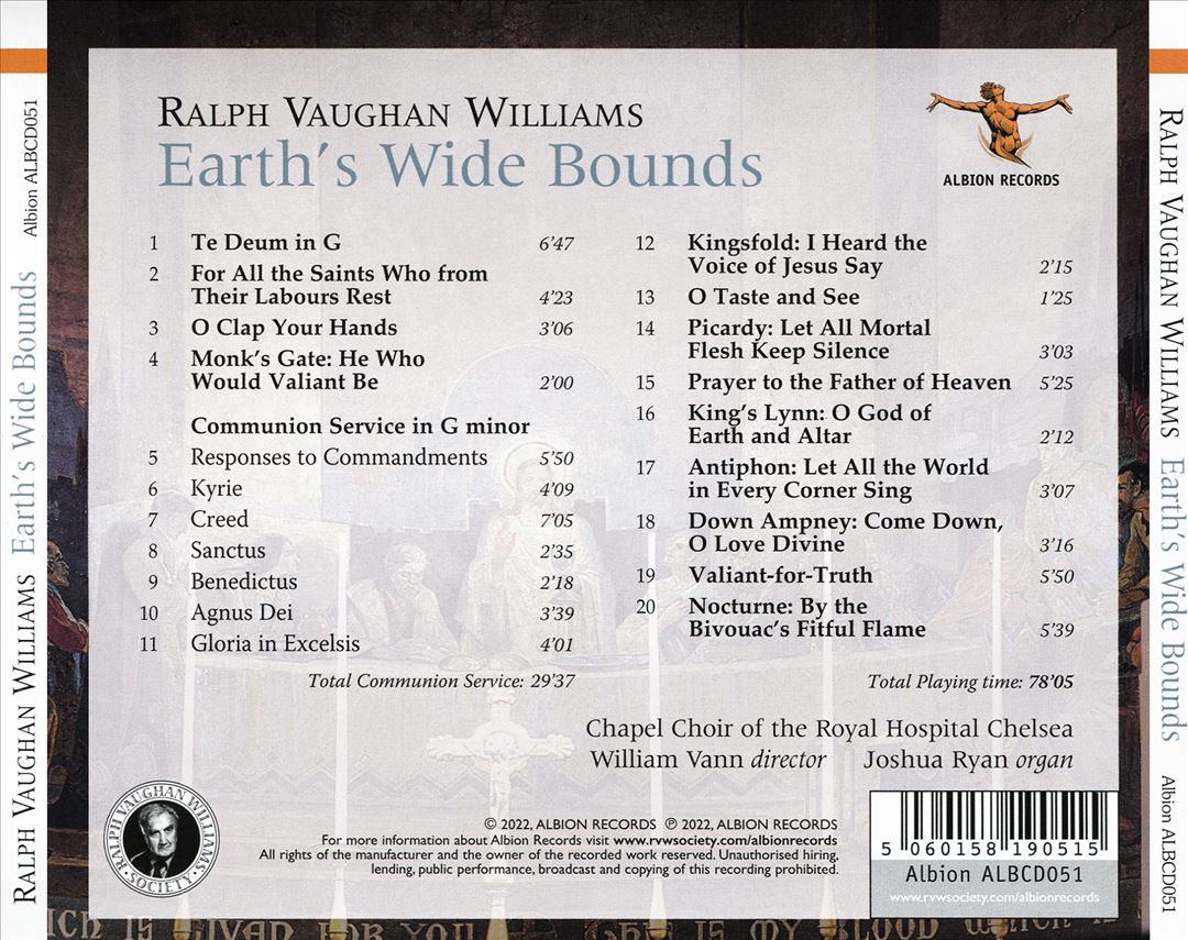 Vaughan Williams: Earth's Wide Bounds cover art