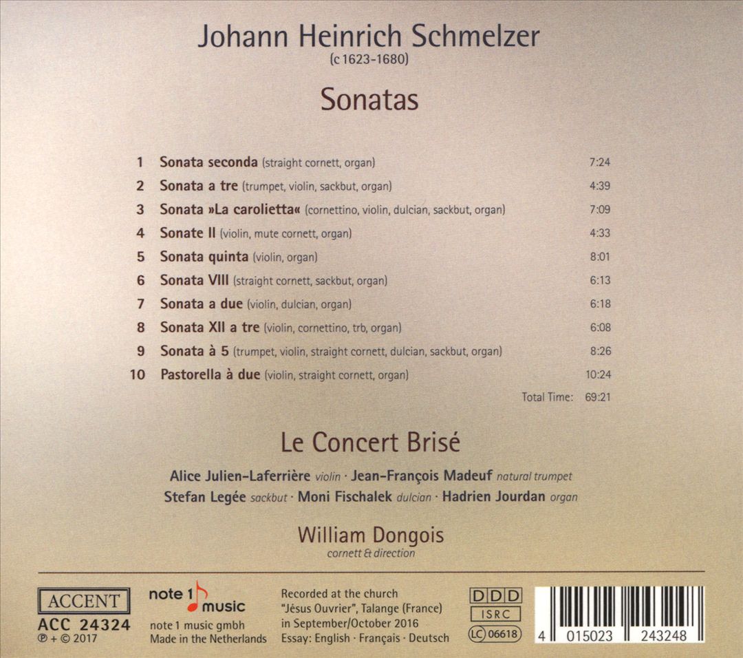 Johann Heinrich Schmelzer: Sonatas cover art