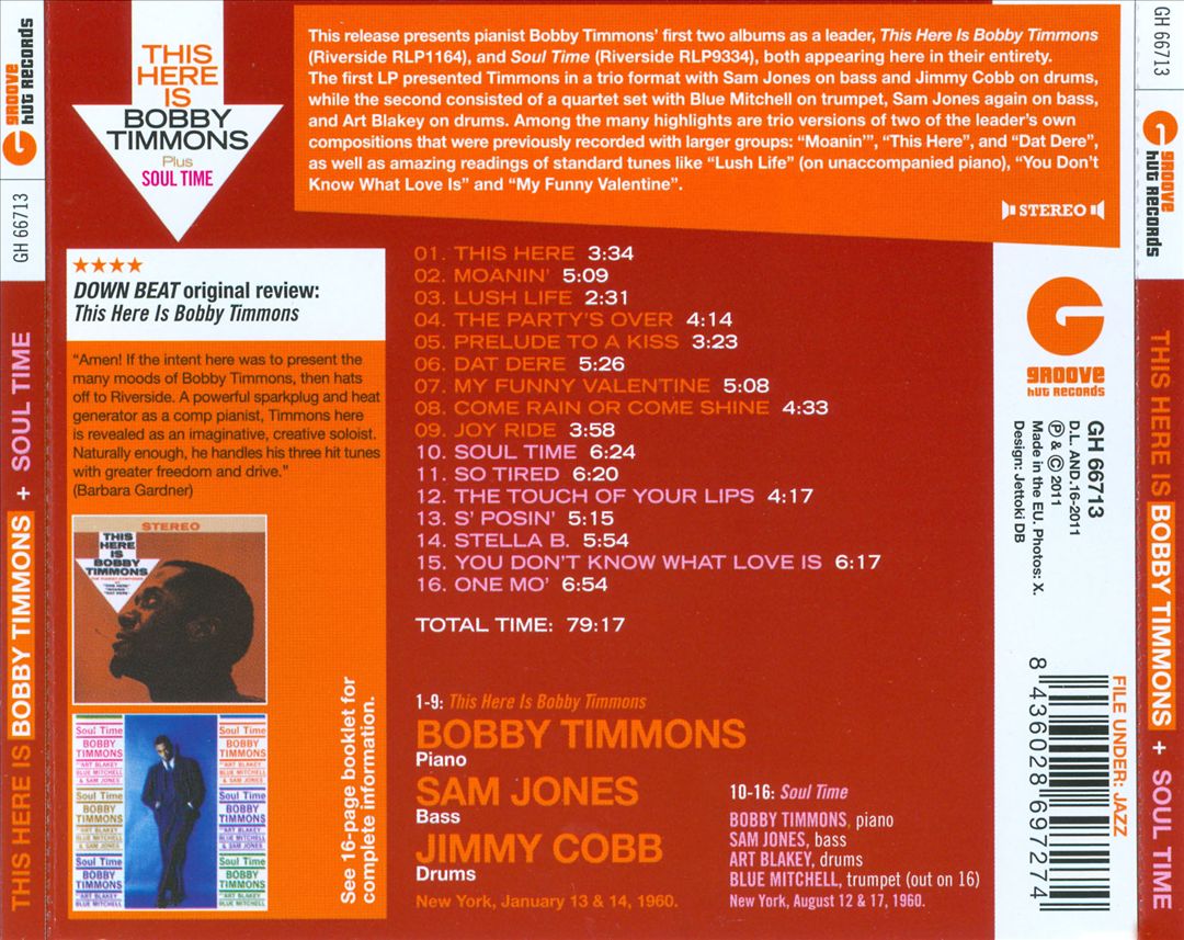 This Here Is Bobby Timmons/Soul Time cover art
