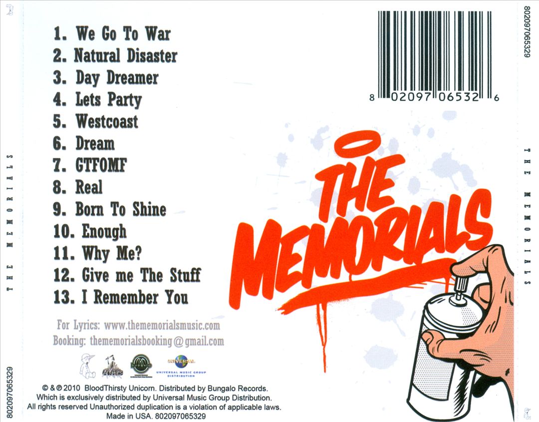 Memorials cover art