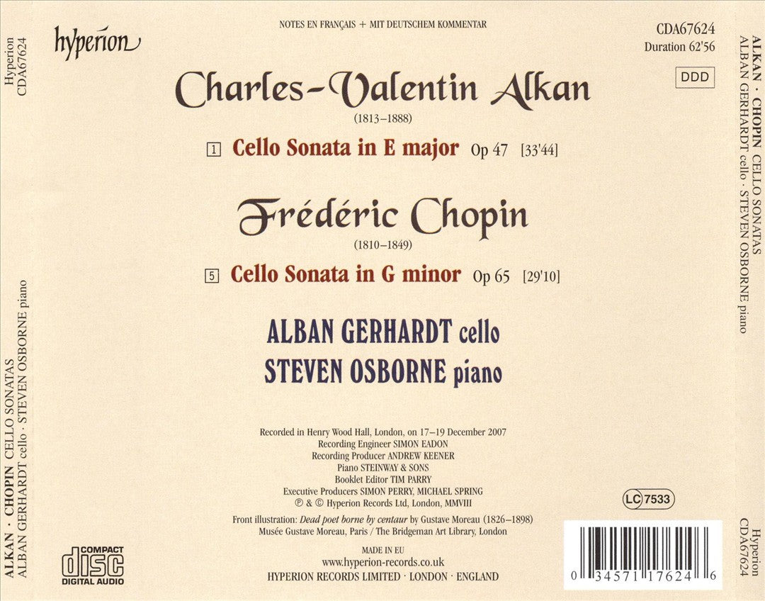 Cello Sonatas by Alkan & Chopin cover art