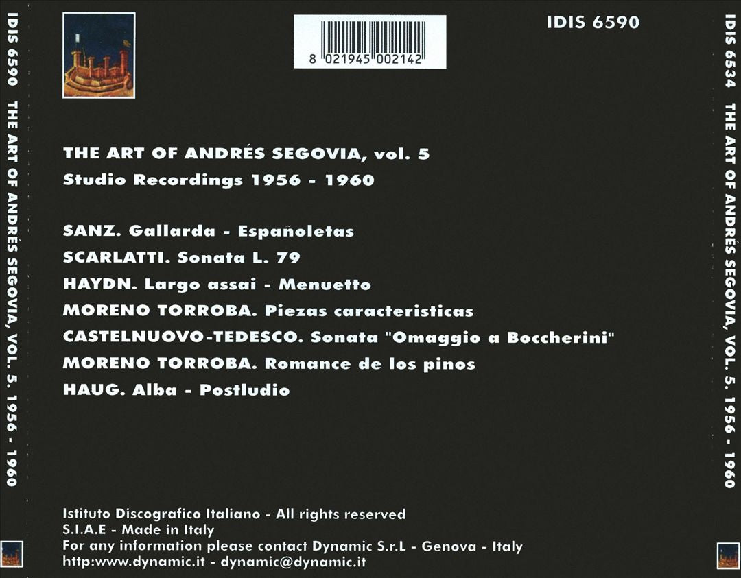 Art of Andrés Segovia, Vol. 5 cover art