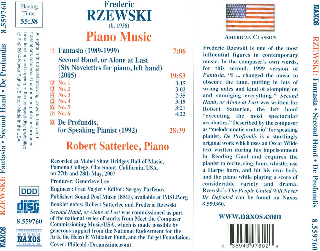 Frederic Rzewski: Piano Music cover art