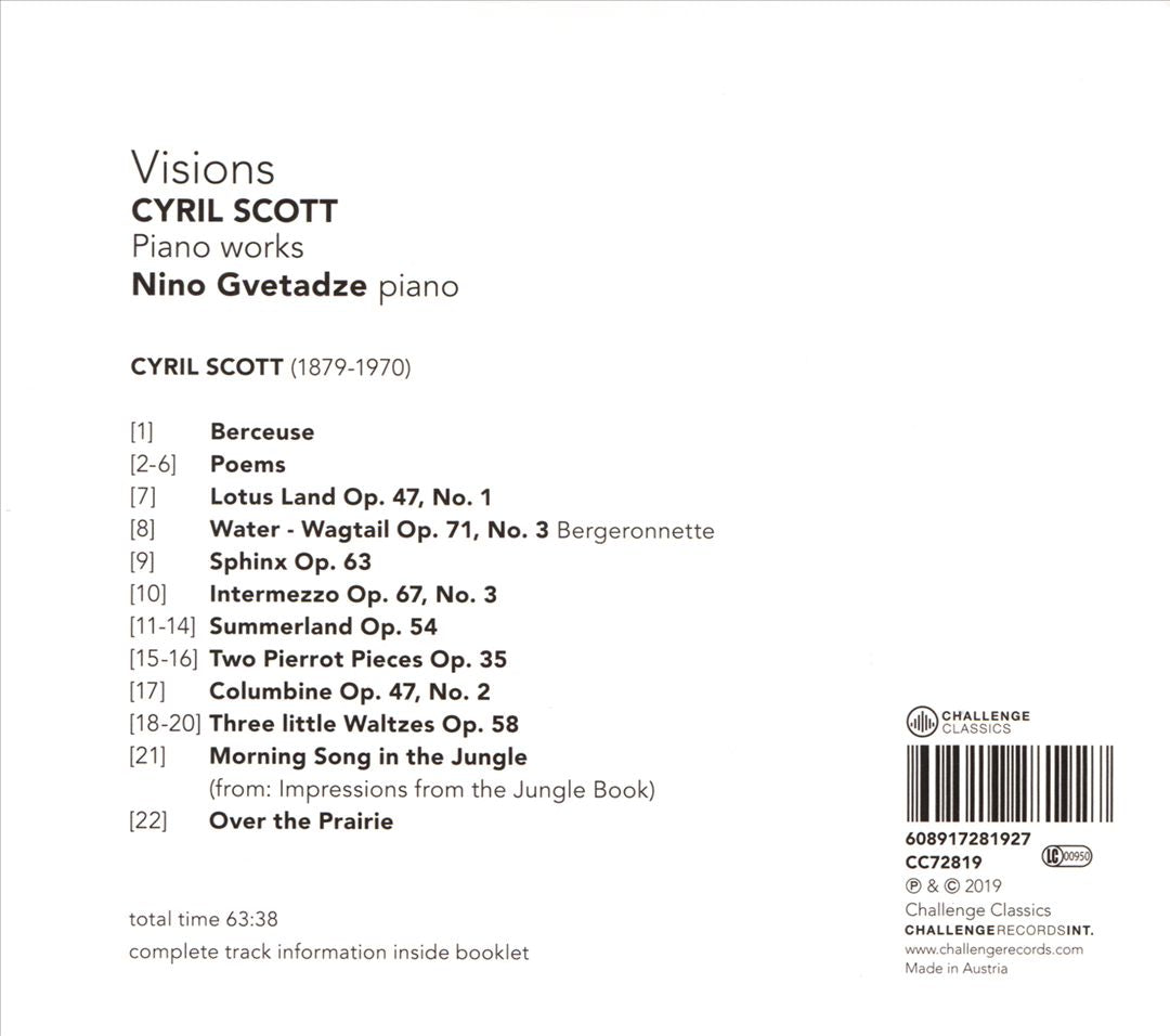 Visions: Cyril Scott Piano Works cover art