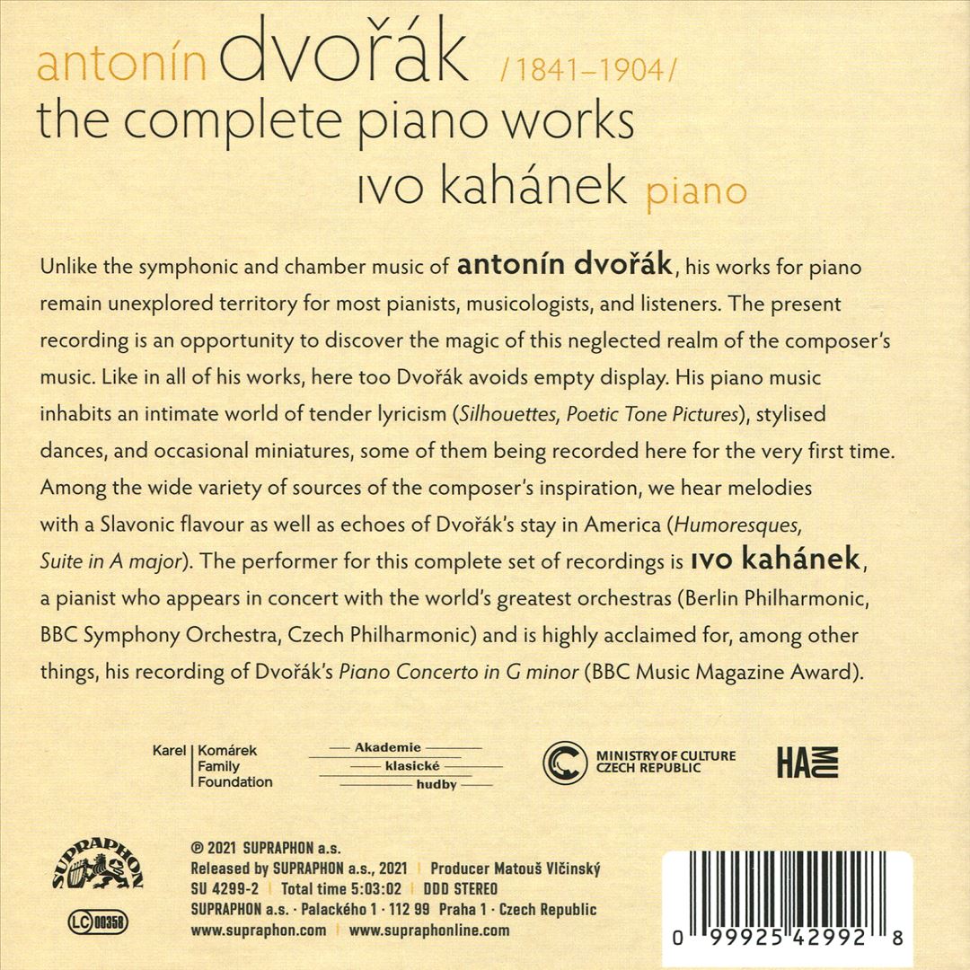 Dvorák: The Complete Piano Works cover art