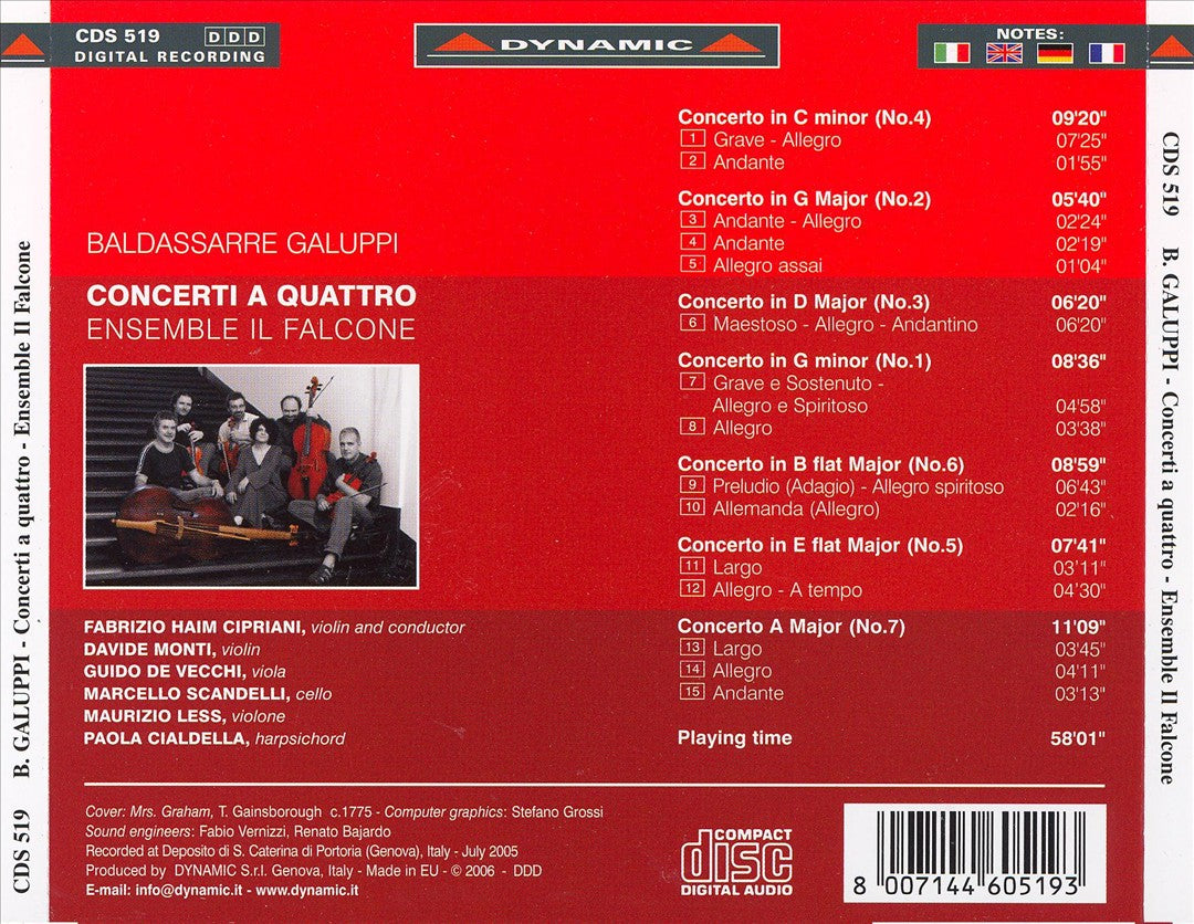 Baldassarre Galuppi: Concerti a Quattro cover art
