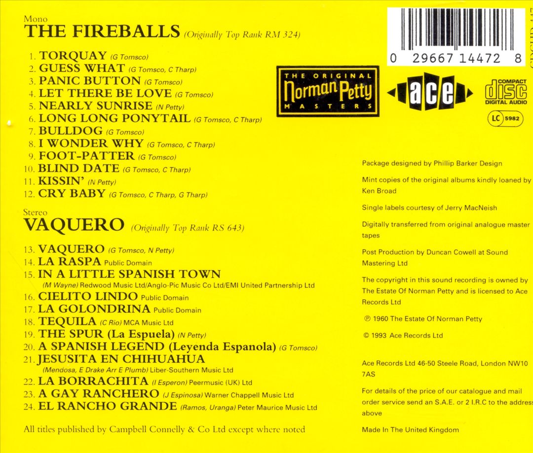 Fireballs/Vaquero cover art