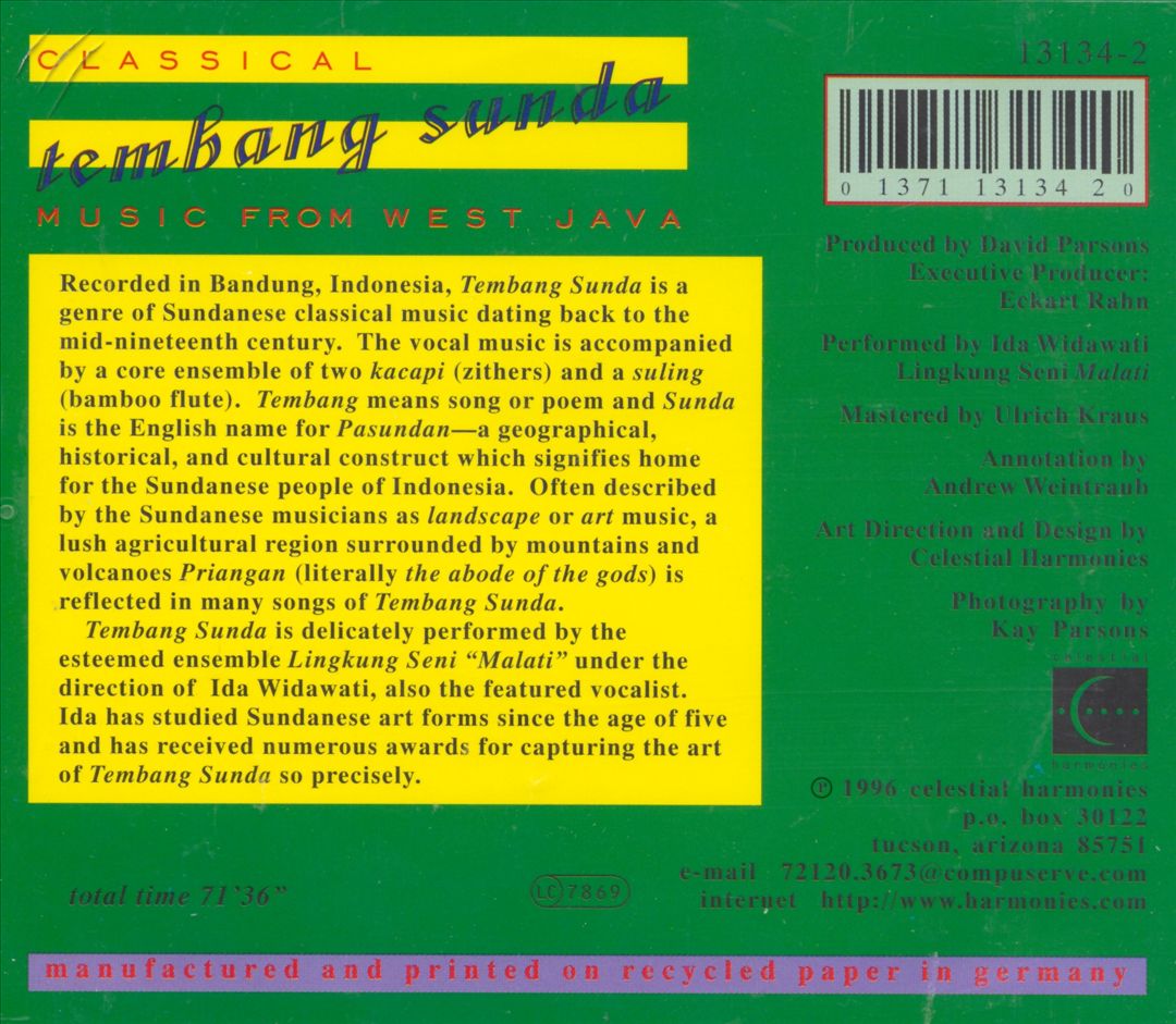 Tembang Sunda: Classical Music From West Java cover art