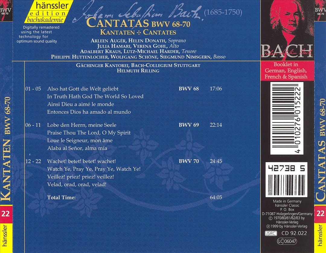 Bach: Cantatas, BWV 68-70 cover art