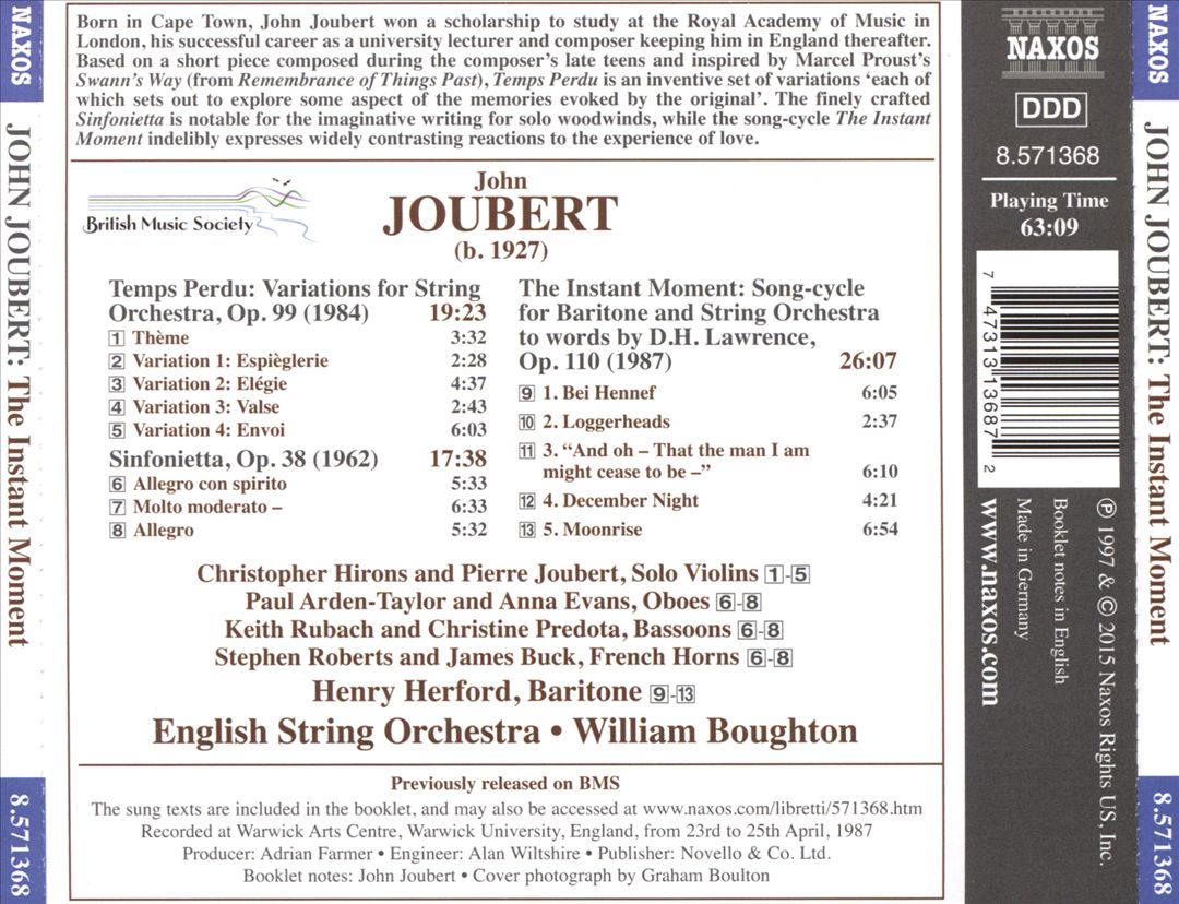 John Joubert: The Instant Moment cover art