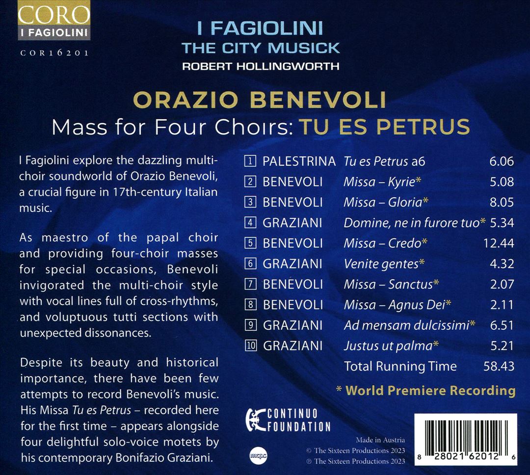 Orazio Benevoli: Missa Tu es Petrus - Mass for Four Choirs cover art