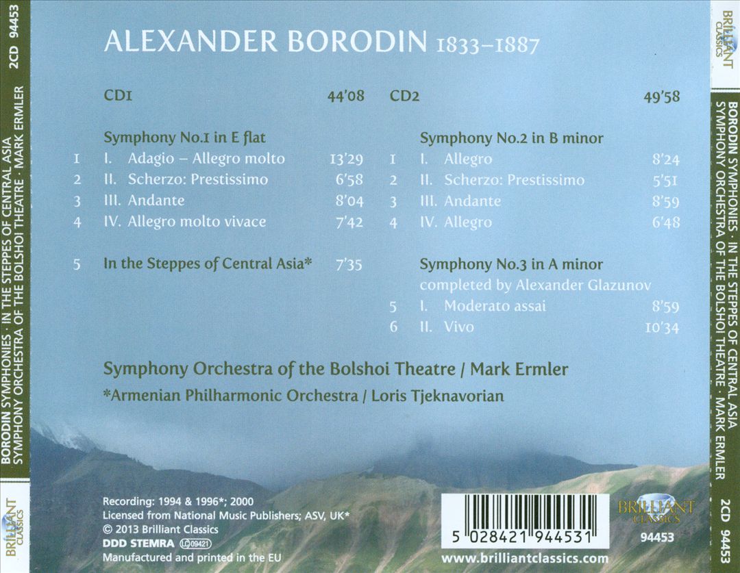 Borodin: Symphonies 1-3; In the Steppes of Central Asia cover art