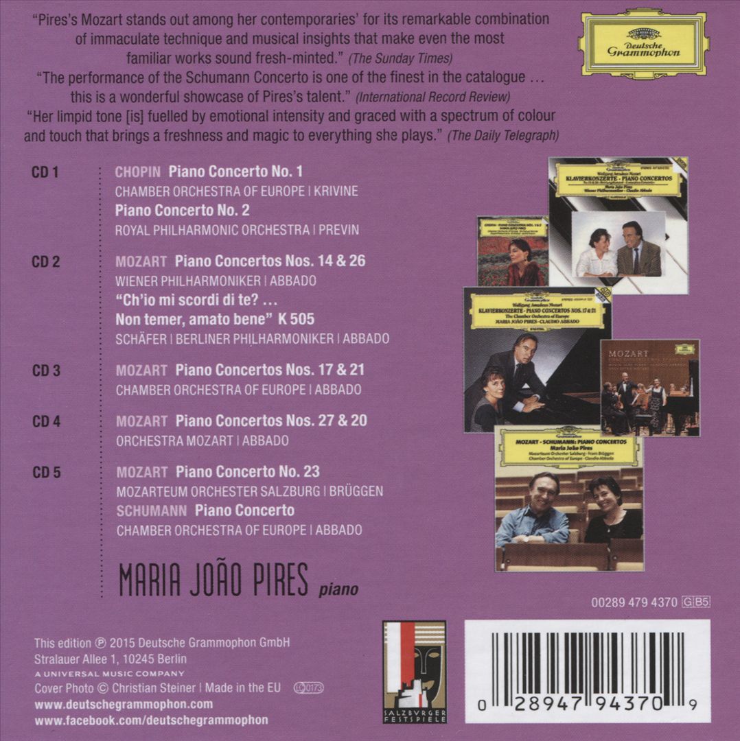 Maria João Pires: Complete Concerto Recordings on Deutsche Grammophon cover art