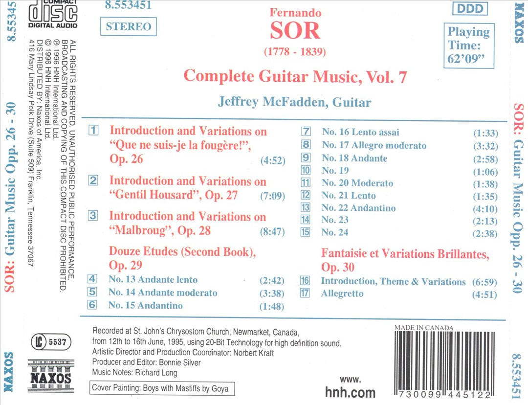 Sor: Introduction & Variations, Opp. 26-28; Douze Etudes, Op. 29; Fantaisie et Variation Brillantes, Op. 30 cover art