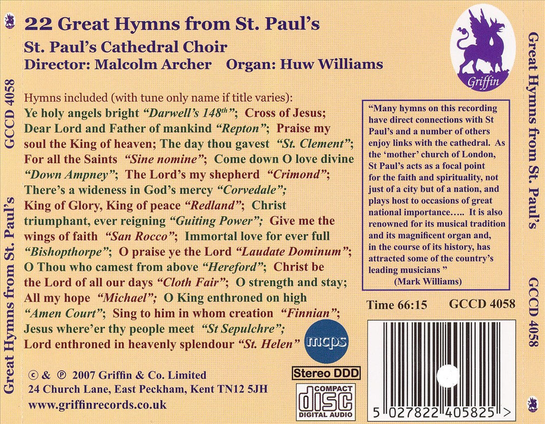 Great Hymns from St. Paul's cover art