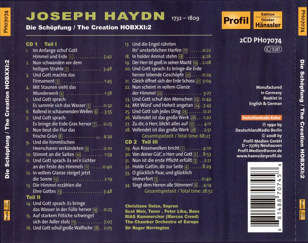 Joseph Haydn: Die Schöpfung cover art