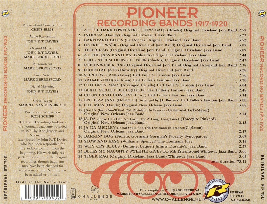Pioneer Recording Bands 1917-1920 cover art