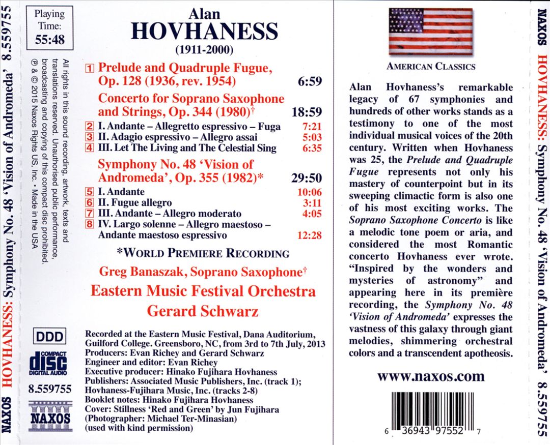Hovhaness: Symphony No. 48 "Vision of Andromeda" cover art