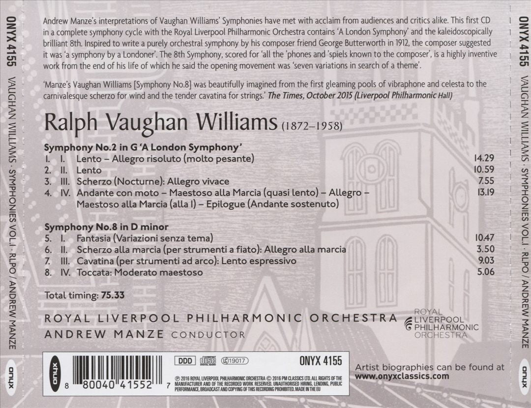 Vaughan Williams: A London Symphony; Symphony No. 8 cover art