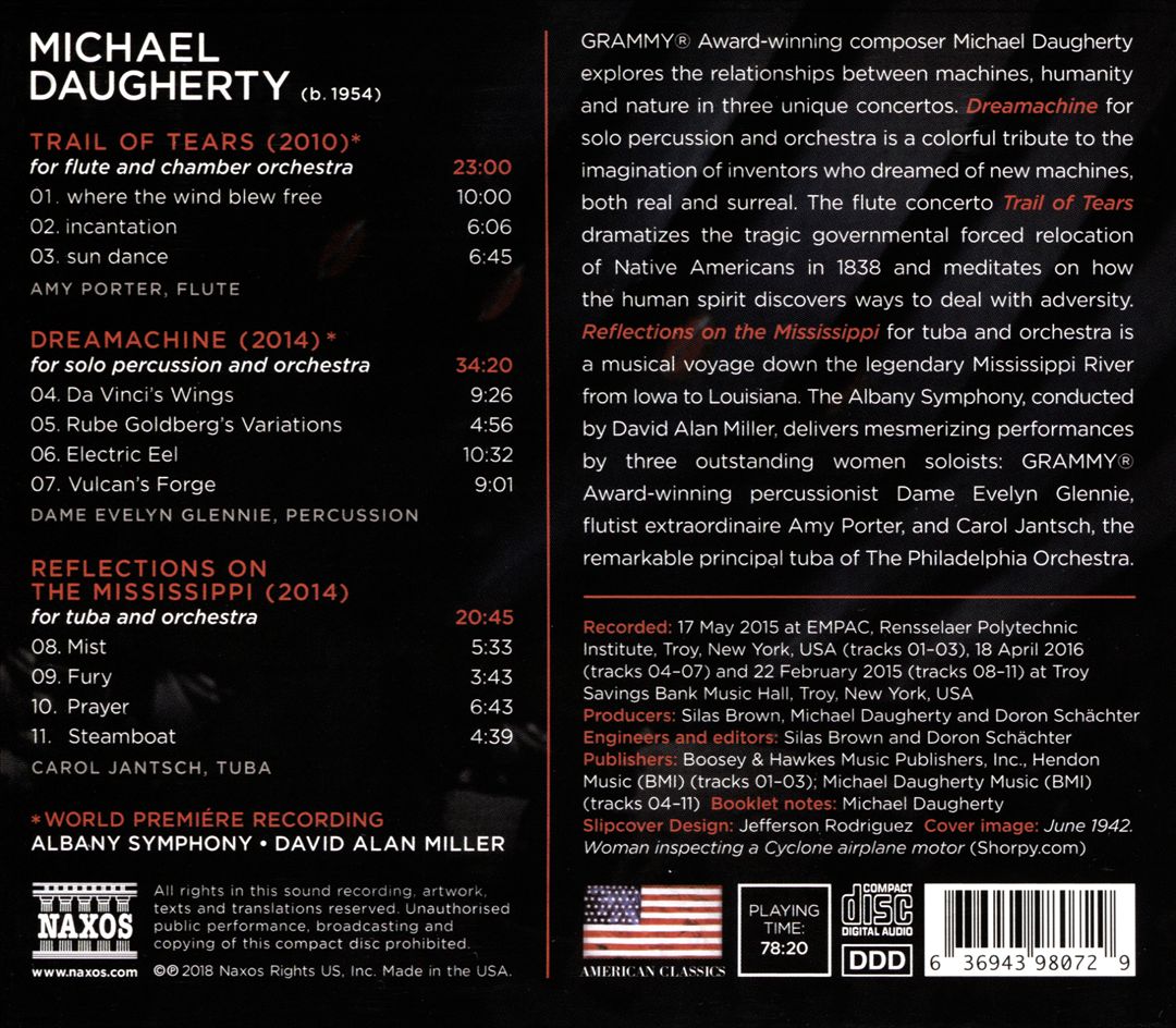 Michael Daugherty: Dreamachine; Trail of Tears; Reflections on the Mississippi cover art