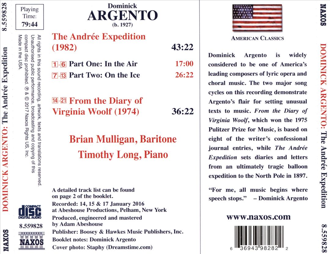 Dominick Argento: The Andrée Expedition; From the Diary of Virginia Woolf cover art