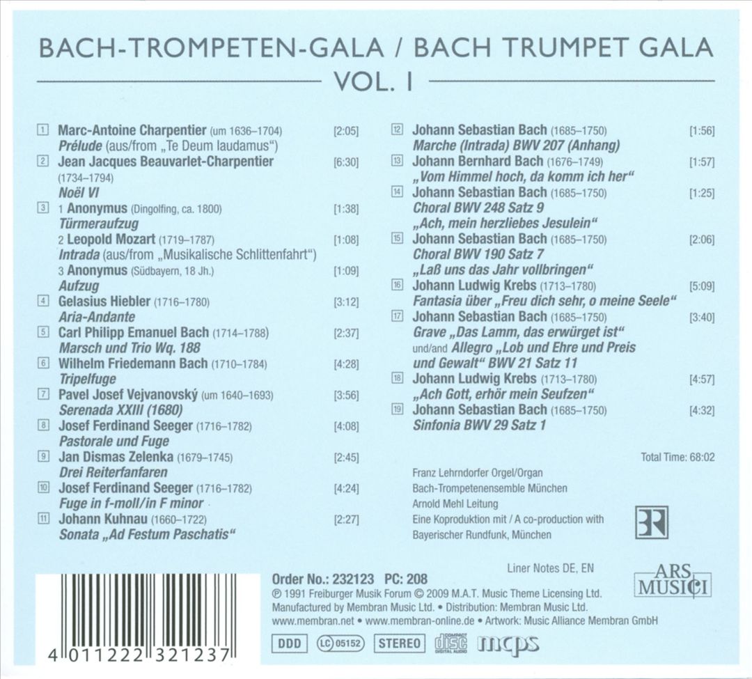 Bach Trumpet Gala, Vol. 1 cover art