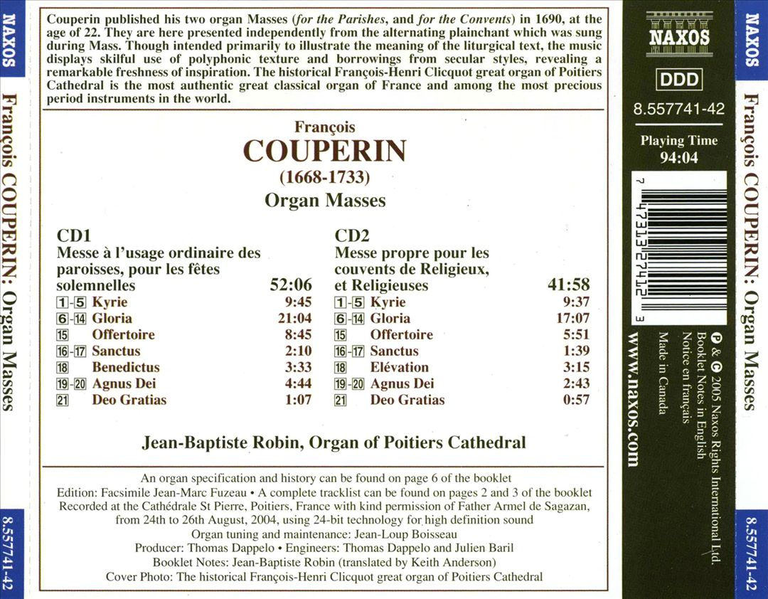Couperin: Organ Masses cover art