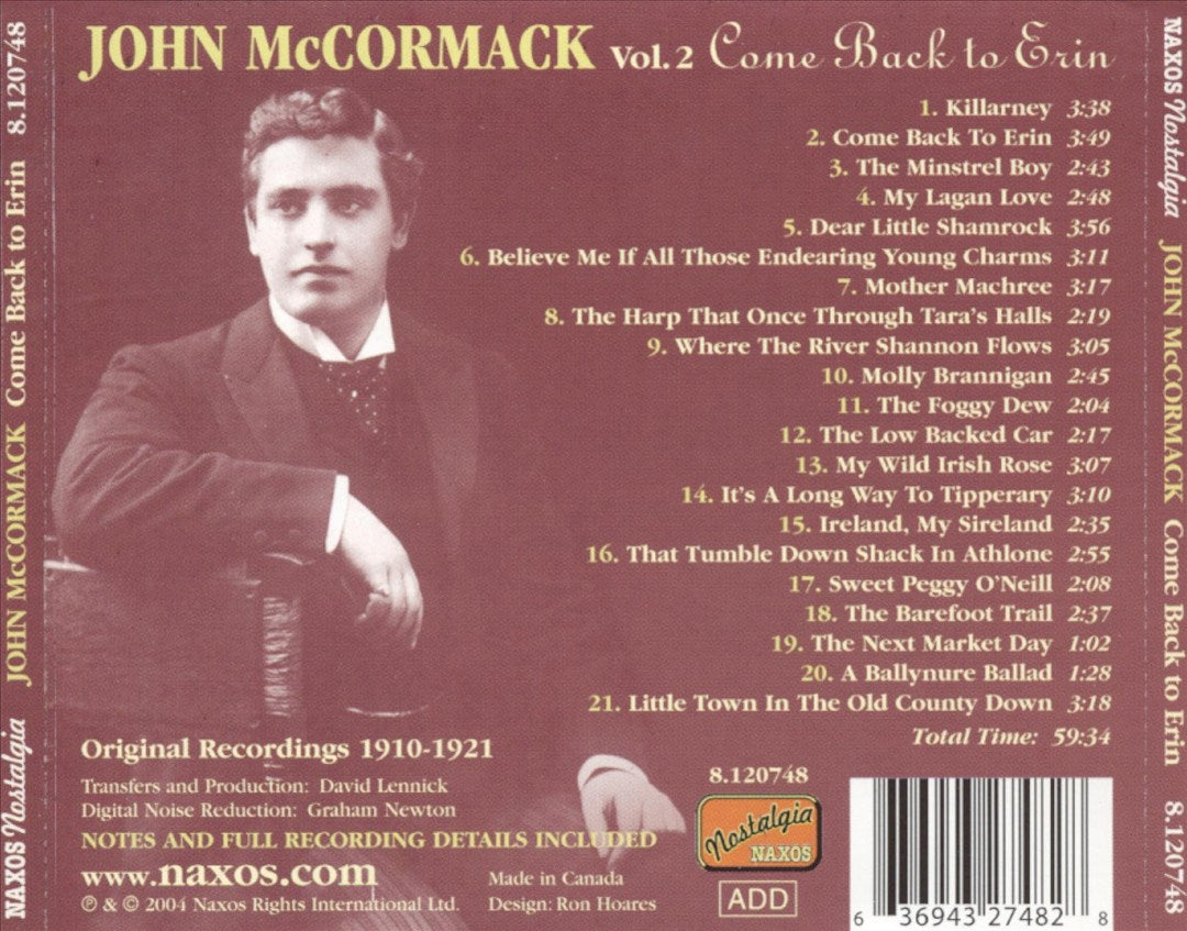Come Back to Erin cover art