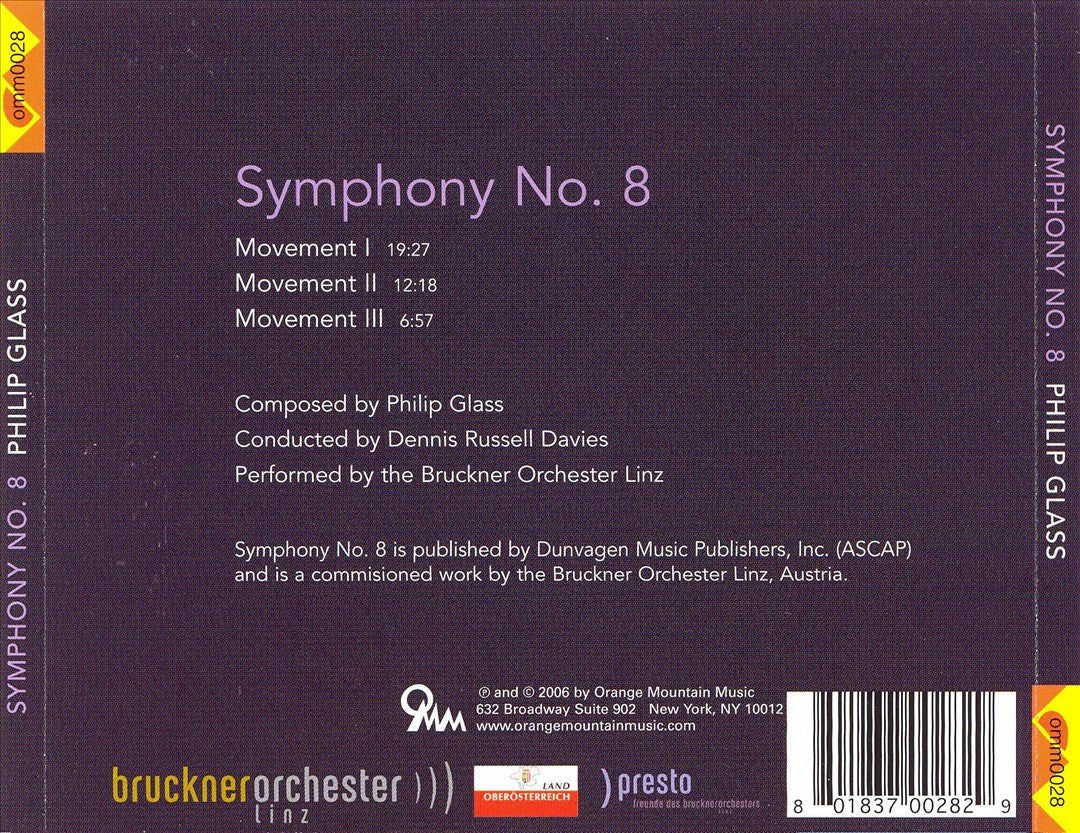 Philip Glass: Symphony No. 8 cover art