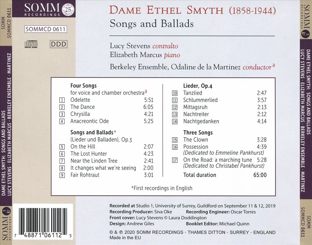 Dame Ethel Smyth: Songs and Ballads cover art