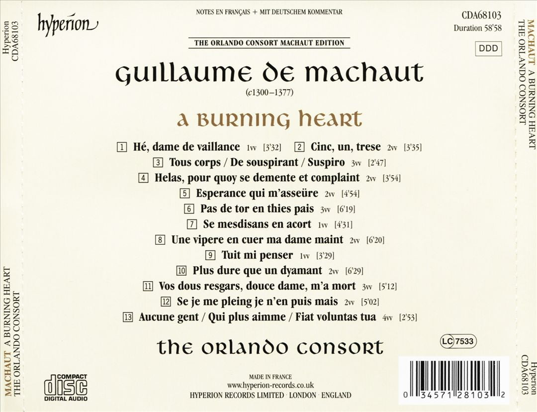 Machaut: A Burning Heart cover art