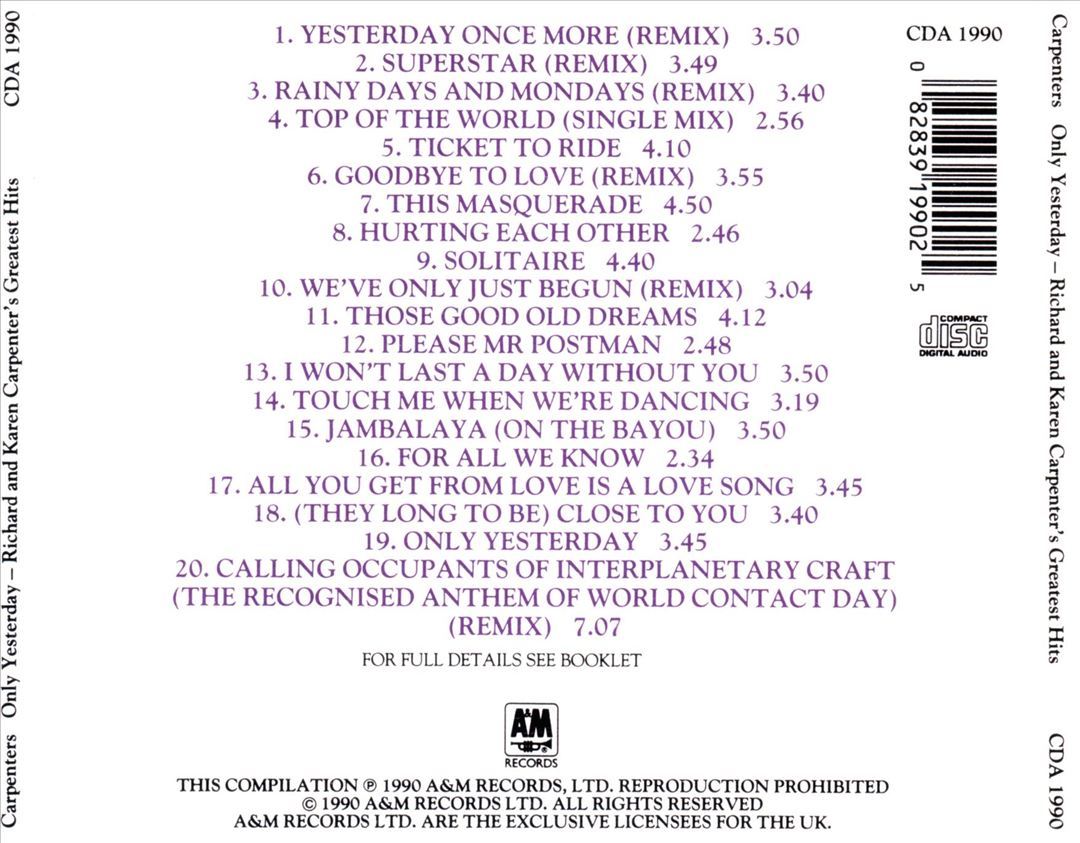 Only Yesterday cover art