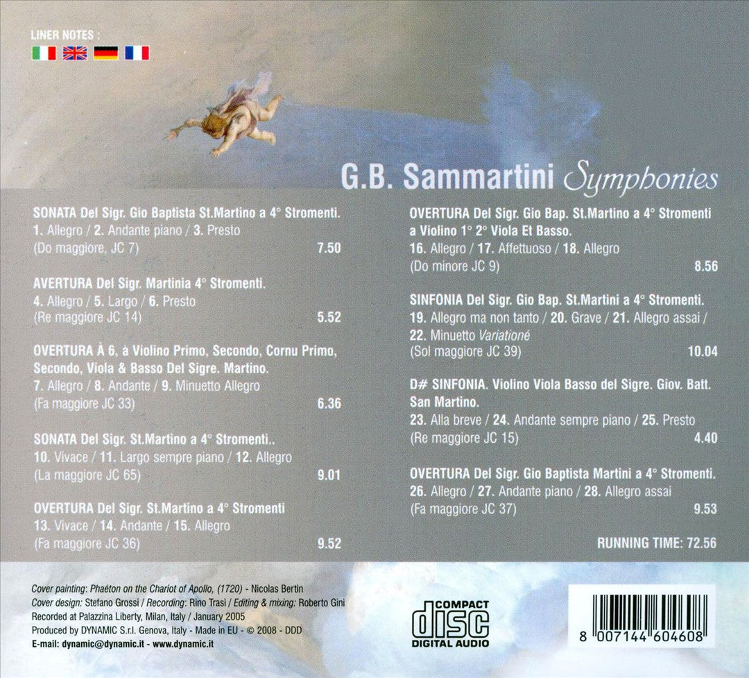 Sammartini: Symphonies cover art