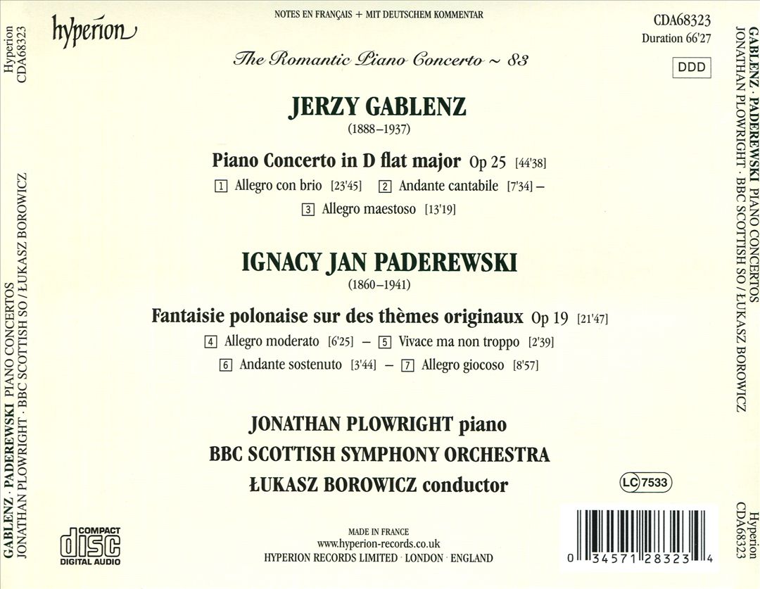 Romantic Piano Concerto, Vol. 83: Gablenz; Paderewski cover art