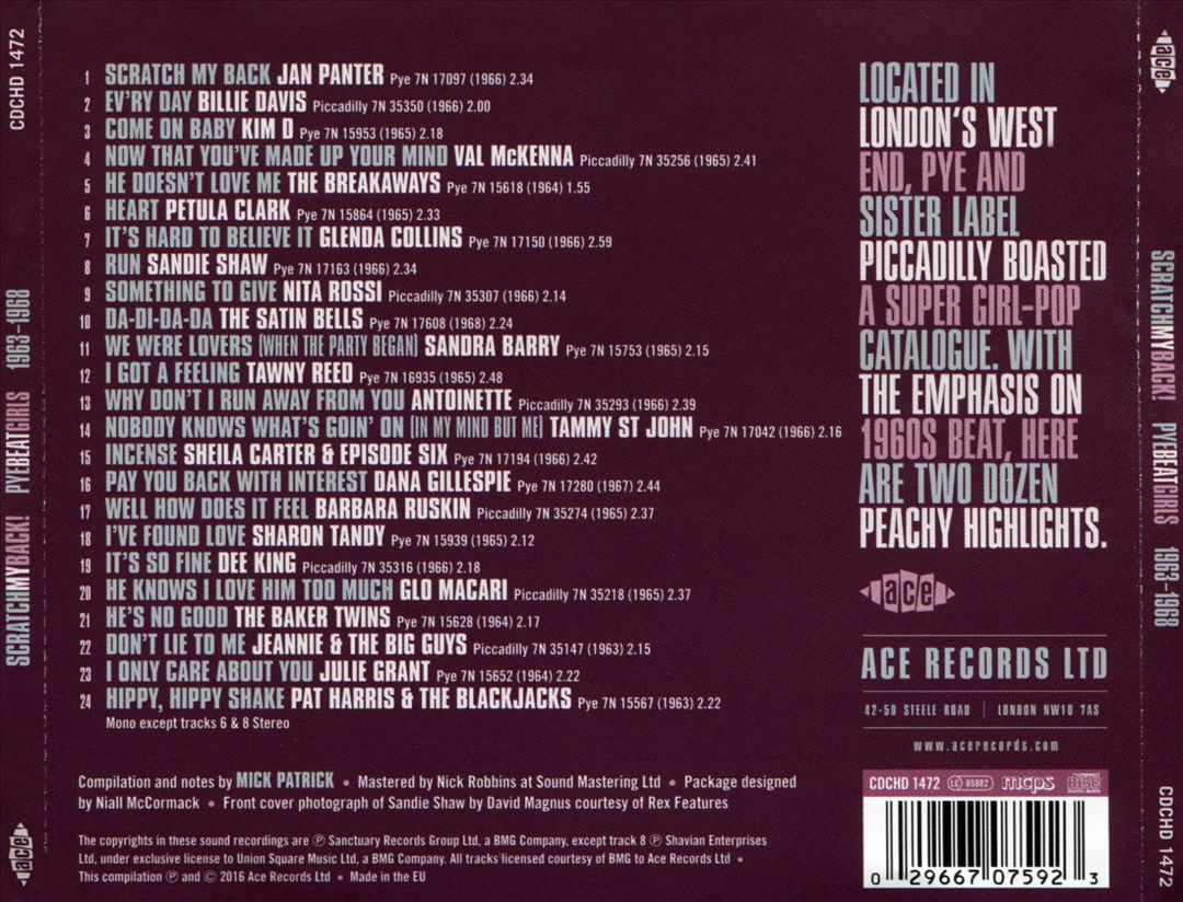 Scratch My Back! Pye Beat Girls 1963-1968 cover art