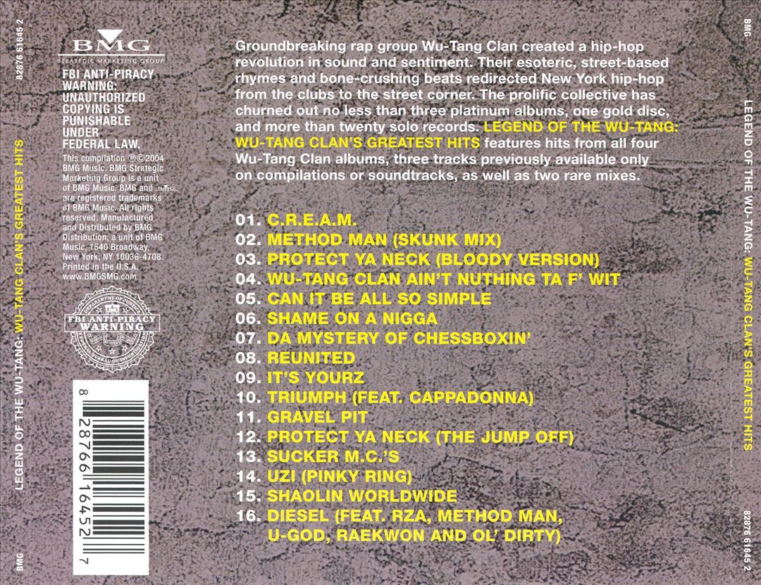 Legend of the Wu-Tang Clan: Wu-Tang Clan's Greatest Hits cover art