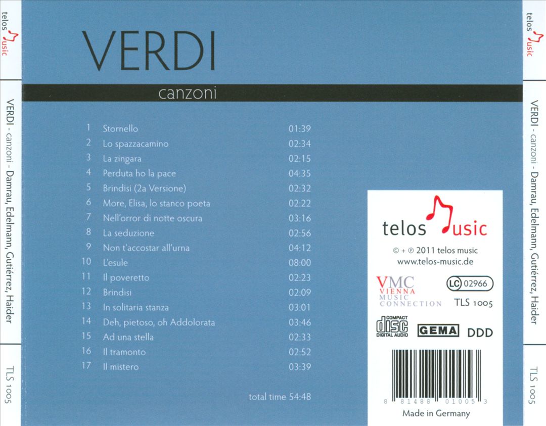 Verdi: Canzoni cover art
