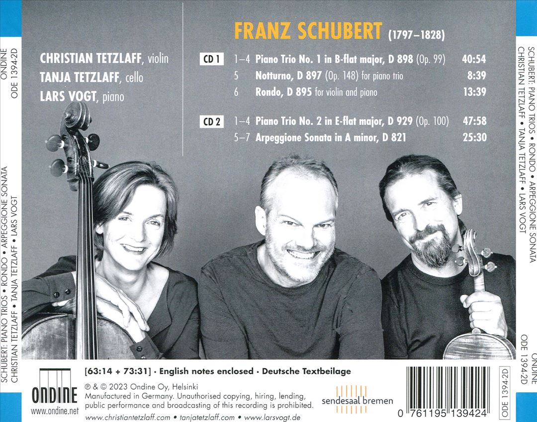 Schubert: Piano Trios; Notturno; Rondo; Arpeggione Sonata cover art