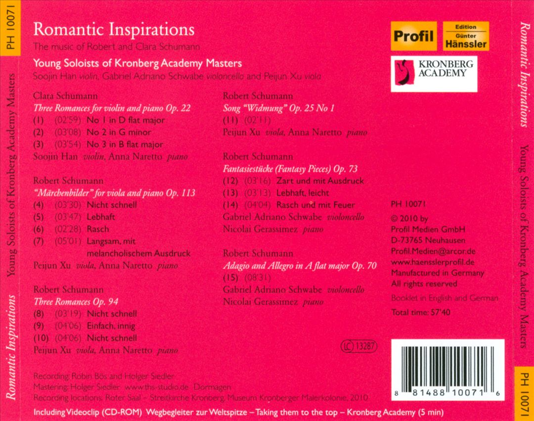 Romantic Inspirations: The Music of Robert and Clara Schumann cover art